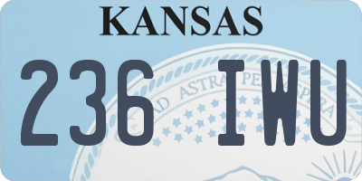 KS license plate 236IWU