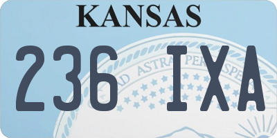 KS license plate 236IXA