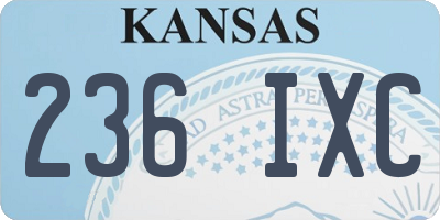 KS license plate 236IXC