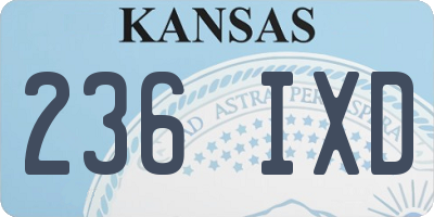 KS license plate 236IXD