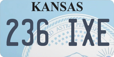 KS license plate 236IXE