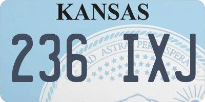 KS license plate 236IXJ