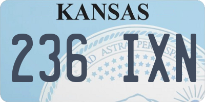 KS license plate 236IXN