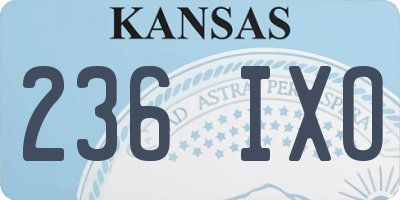 KS license plate 236IXO