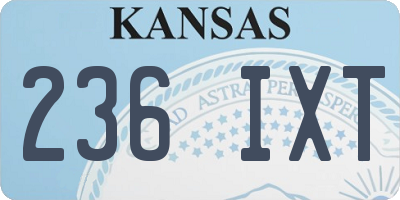 KS license plate 236IXT