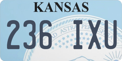 KS license plate 236IXU