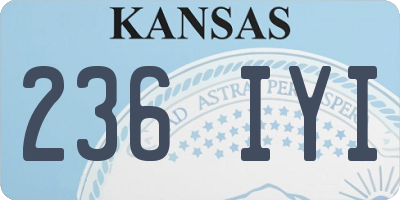 KS license plate 236IYI