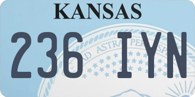 KS license plate 236IYN