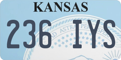 KS license plate 236IYS
