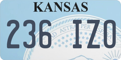 KS license plate 236IZO