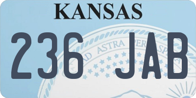 KS license plate 236JAB