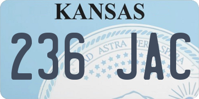 KS license plate 236JAC