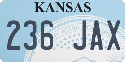 KS license plate 236JAX