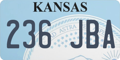KS license plate 236JBA