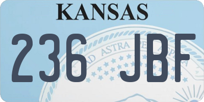 KS license plate 236JBF