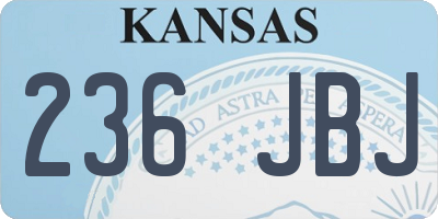 KS license plate 236JBJ