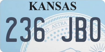 KS license plate 236JBO