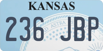 KS license plate 236JBP
