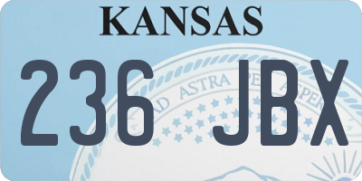 KS license plate 236JBX