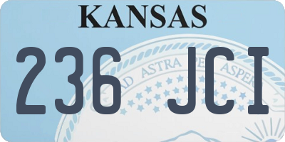 KS license plate 236JCI
