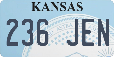 KS license plate 236JEN