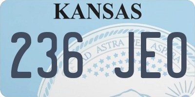 KS license plate 236JEO