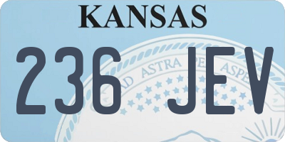 KS license plate 236JEV