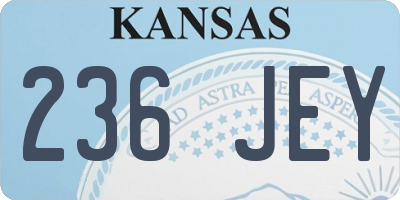 KS license plate 236JEY