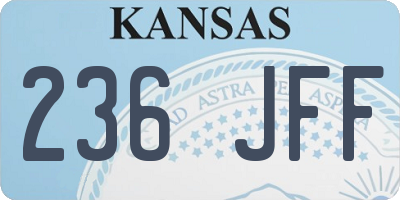 KS license plate 236JFF