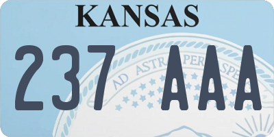 KS license plate 237AAA