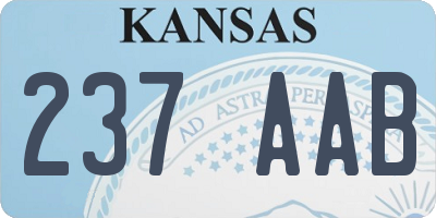 KS license plate 237AAB