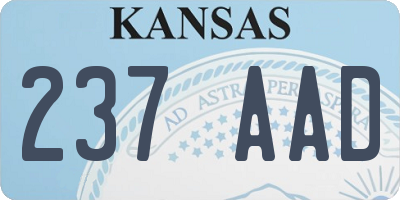 KS license plate 237AAD