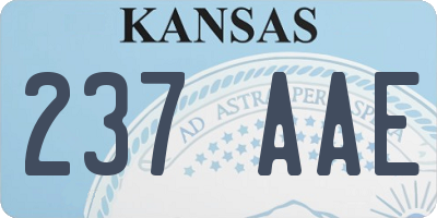 KS license plate 237AAE