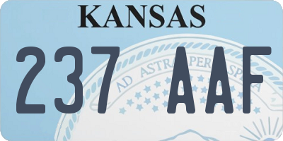 KS license plate 237AAF