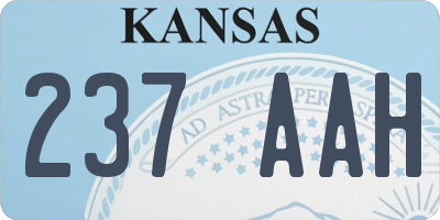 KS license plate 237AAH