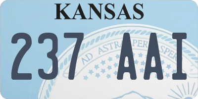 KS license plate 237AAI