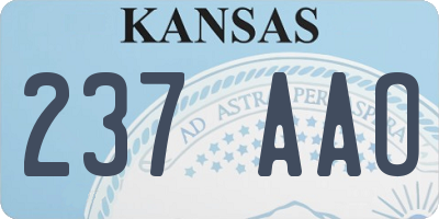 KS license plate 237AAO