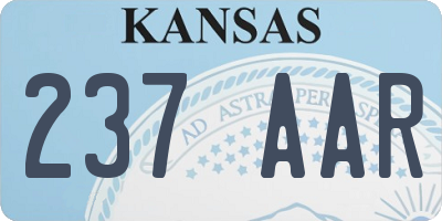 KS license plate 237AAR