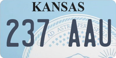 KS license plate 237AAU