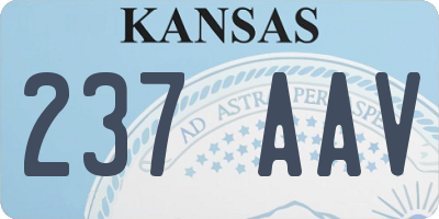 KS license plate 237AAV