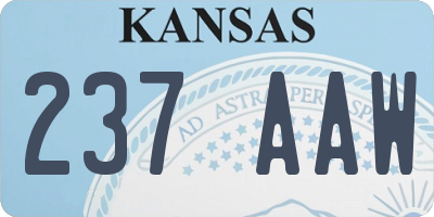 KS license plate 237AAW