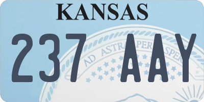 KS license plate 237AAY
