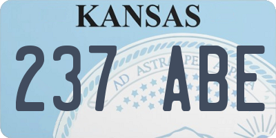 KS license plate 237ABE