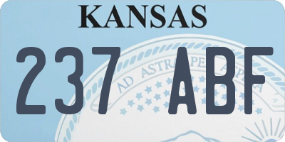 KS license plate 237ABF