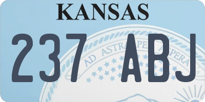 KS license plate 237ABJ