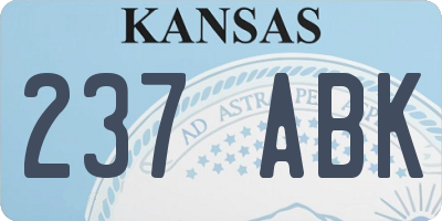 KS license plate 237ABK