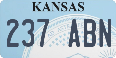 KS license plate 237ABN
