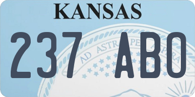 KS license plate 237ABO