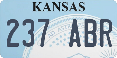 KS license plate 237ABR