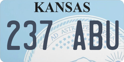 KS license plate 237ABU